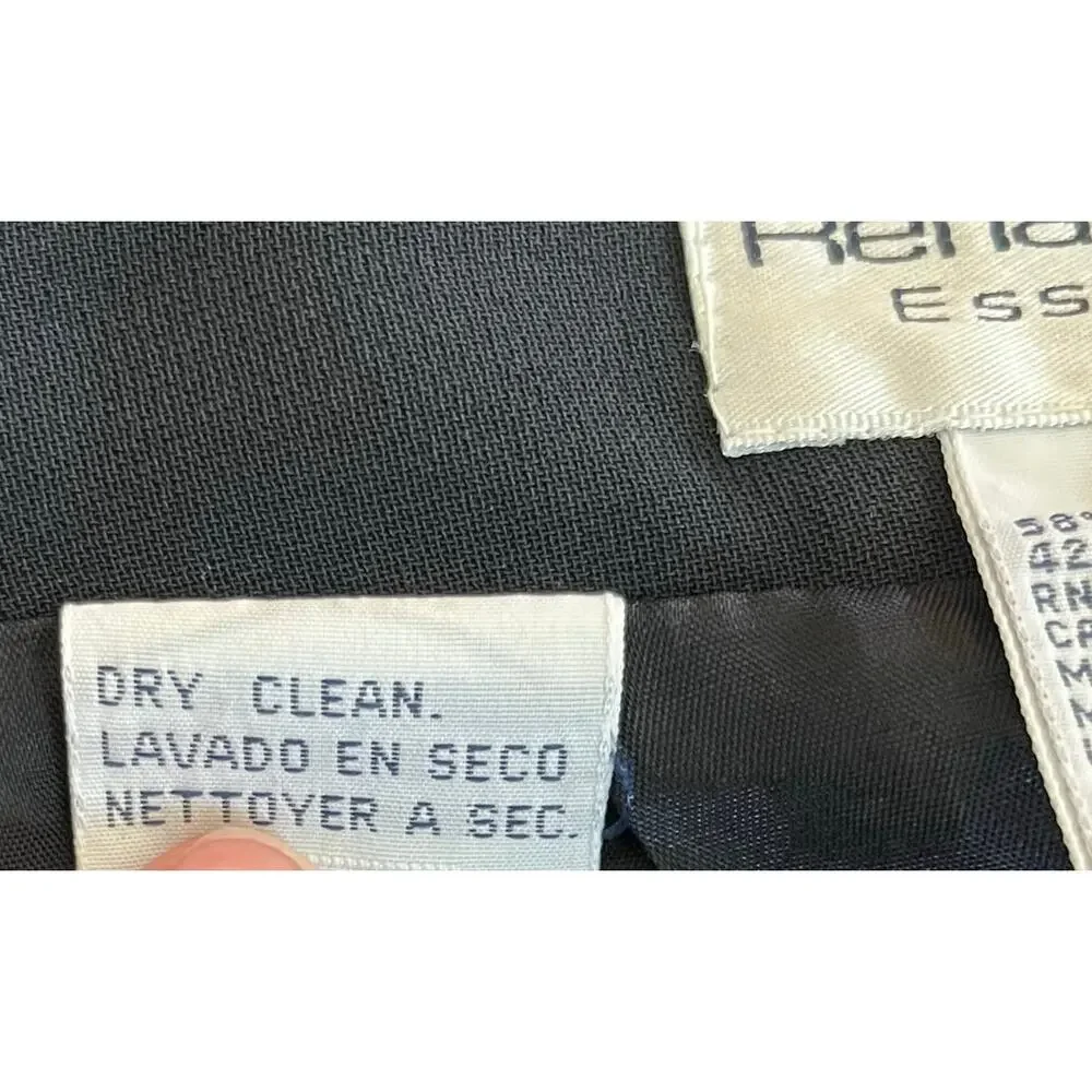 Vintage 90s Deadstock Rena Rowan Essentials Black Knee Length Pencil Skirt NWT 6